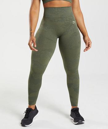 Leggins Gymshark Adapt Camo Seamless Mujer Verde Oliva Verde Oliva | CO 2884GSO